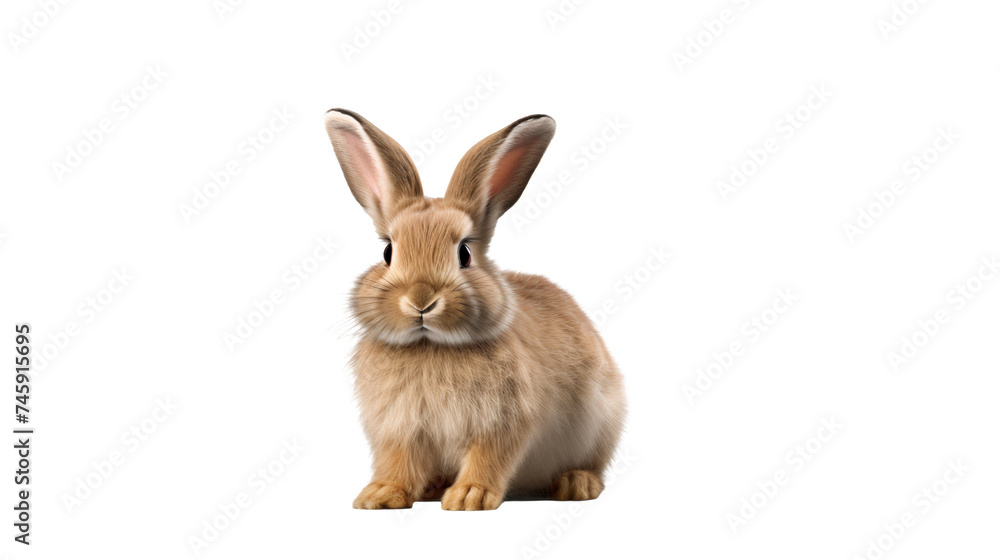 Rabbit sitting isolated on white background Rabbit sitting isolated on white background