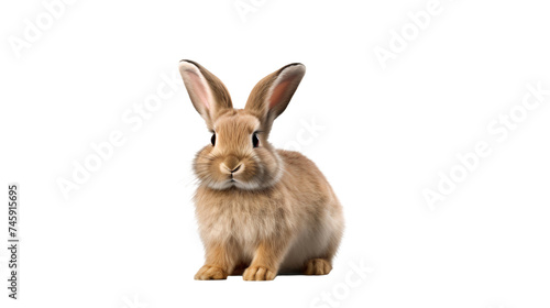 Rabbit sitting isolated on white background