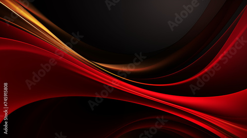 Abstract luxury gold and red fluid background