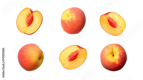 Peach Isolated on Transparent Background, Perfect for Summer Snacks and Culinary Designs