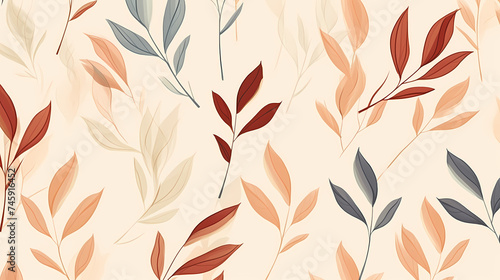 Abstract botanical art background vector  natural hand drawn pattern design