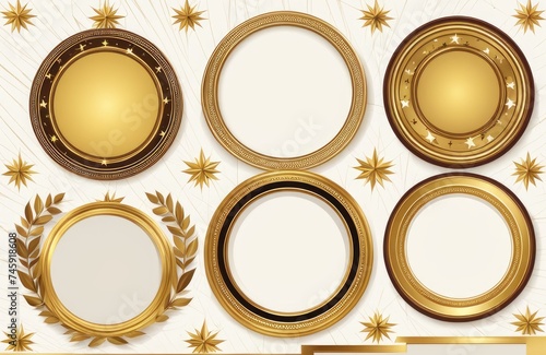 Collection of Ornate Golden Frames with Star