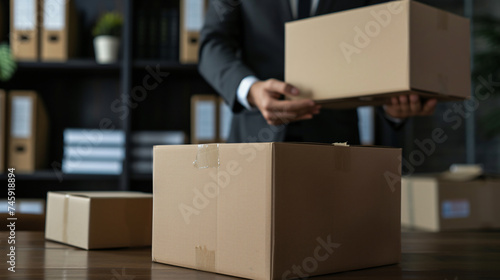 Business with shipments: cardboard shipping boxes.