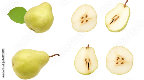 Pepino Melon Pear Slices on Transparent Background, Tropical Fruit Illustration for Design Projects