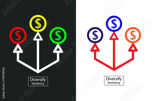 Diversify icons vector from marketing collection for apps and UI.