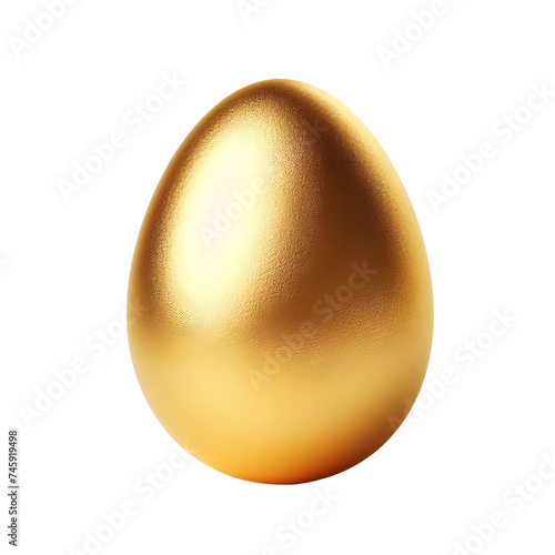 Happy Easter Gold Color Eggs on a transparent background PNG