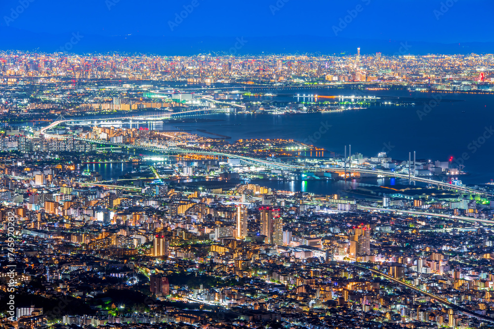 Naklejka premium 日本 神戸 掬星台からの夜景