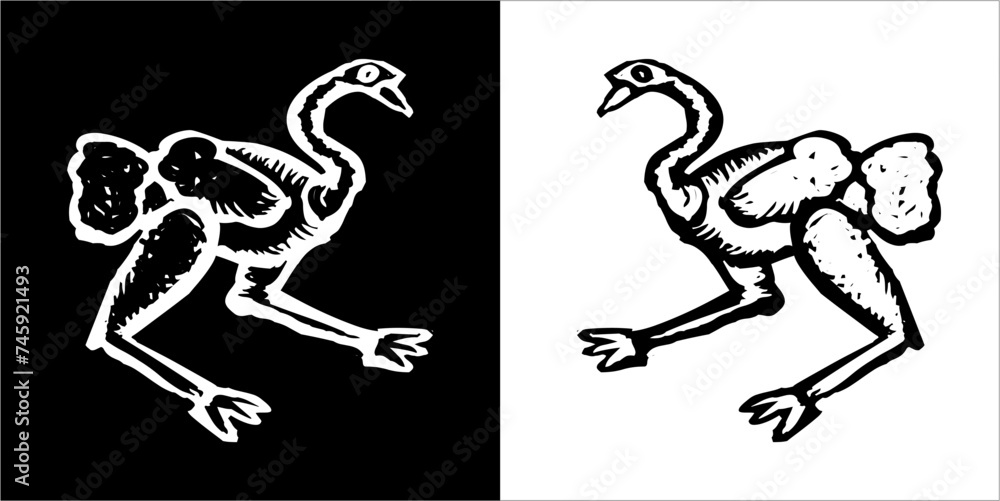 Fototapeta premium Illustration vector graphics of ZooWoodcuts icon
