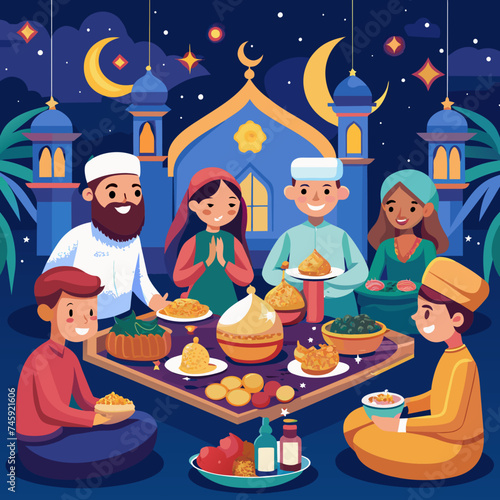 Ramadan Iftar vector illustration graphics