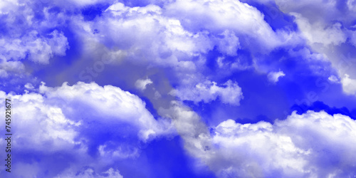 Clouds and sky with pastel colors Sweet color with beautiful nature. Blue watercolor canvas texture background. The sky, white clouds, a beautiful background for design and presentation. blue sky..
