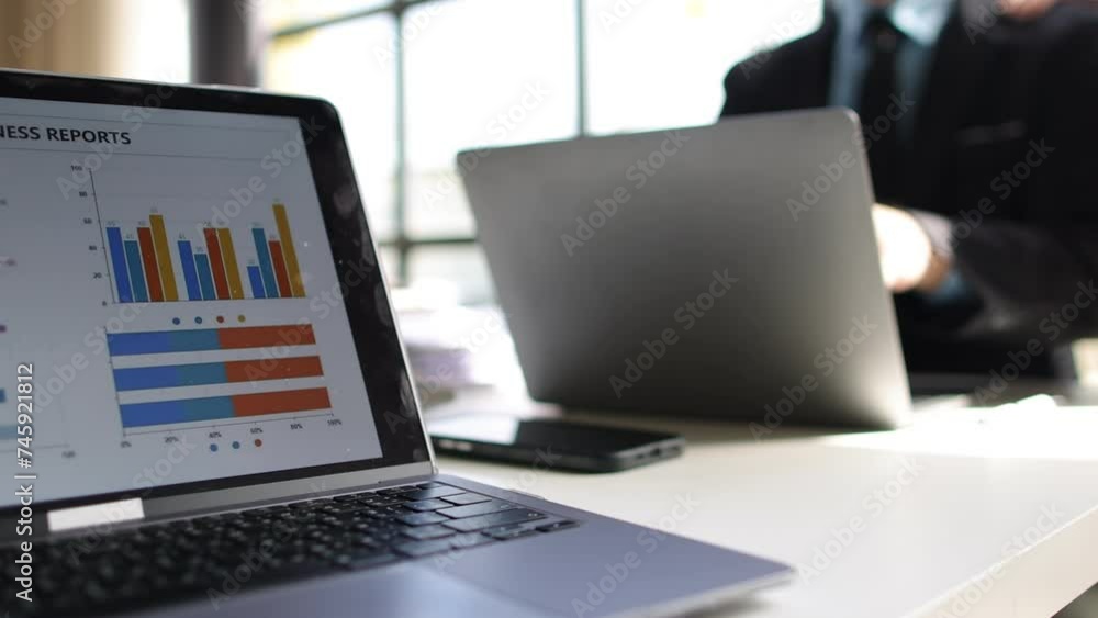 Business colleagues are discussing strategy analysis and business planning on laptops. Business colleagues are discussing strategy analysis and business planning on laptops.