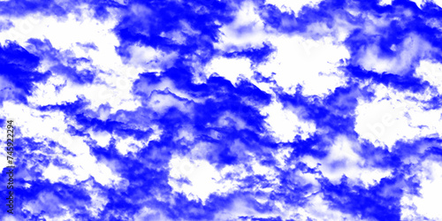 Clouds and sky with pastel colors Sweet color with beautiful nature. Blue watercolor canvas texture background. The sky, white clouds, a beautiful background for design and presentation. 
