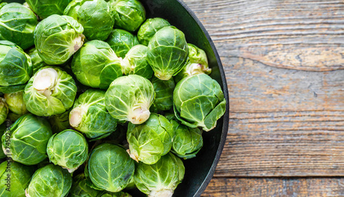 Brussels sprouts, copyspace on a side