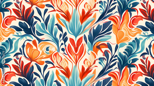 Abstract botanical art background vector, natural hand drawn pattern design