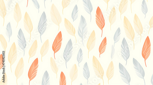 Abstract botanical art background vector, natural hand drawn pattern design