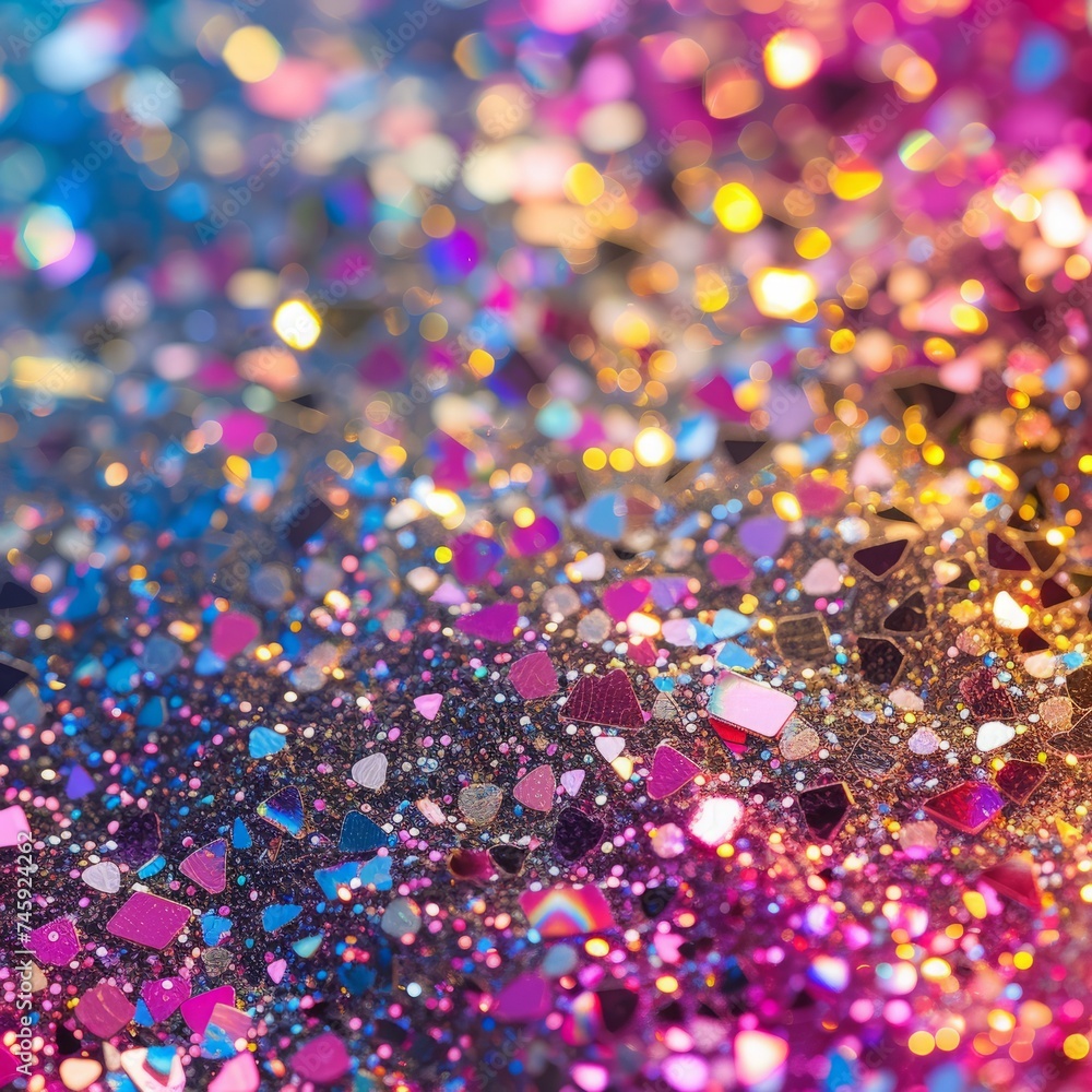 Shiny blurred background texture with crystals.