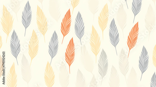 Abstract botanical art background vector, natural hand drawn pattern design