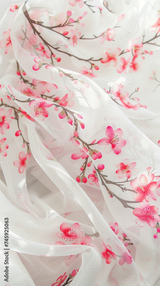 Cherry blossom isolated on white. AI generated art illustration. Cherry blossom isolated on white. AI generated art illustration.