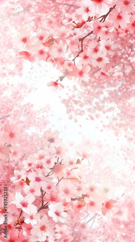  Cherry blossom isolated on white. AI generated art illustration. © Fire