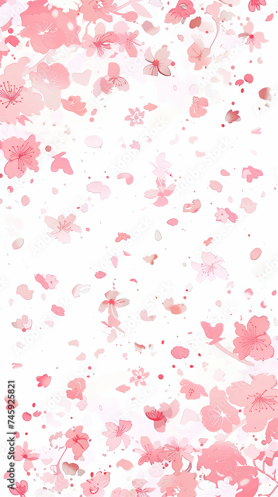 Cherry blossom isolated on white. AI generated art illustration. Cherry blossom isolated on white. AI generated art illustration.