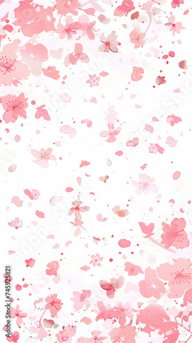 Cherry blossom isolated on white. AI generated art illustration.