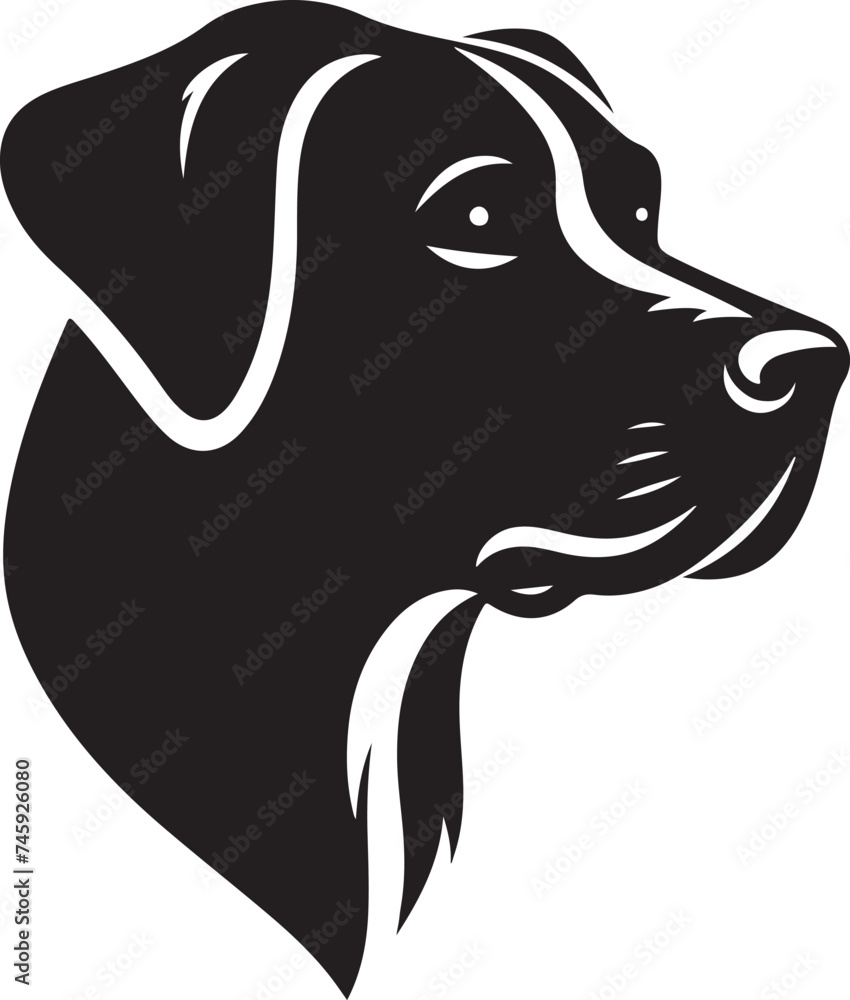 Obraz premium Dog head silhouette vector artwork