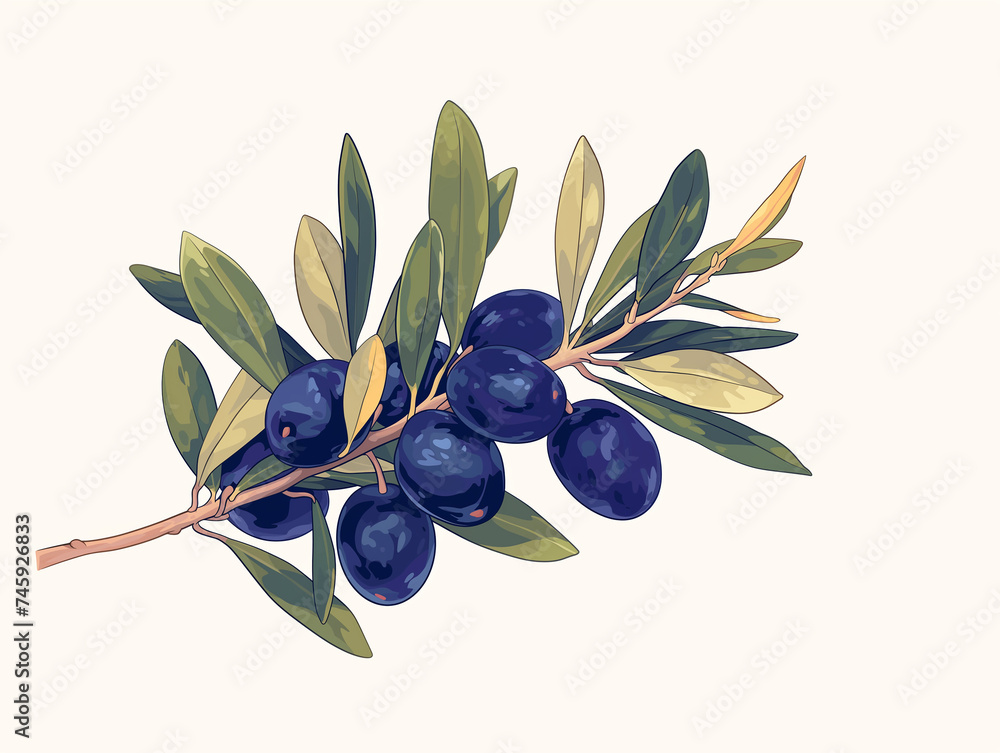 olive branch with olives