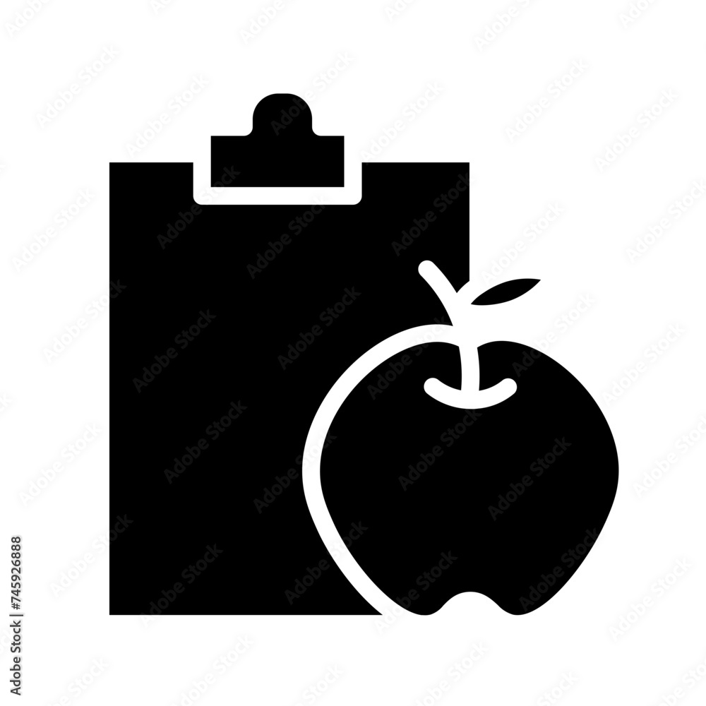 Obraz premium Apple Diet Fruit Glyph Icon