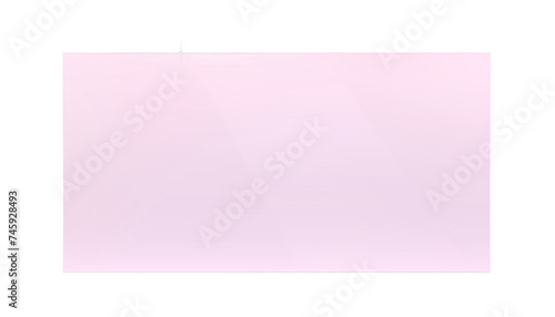 Rectagle transparent glass with a pink tint, realistic plate. Acrylic or glass texture frame. Png © Nanotrillion