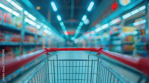 Wallpaper Mural Closeup of empty shopping cart in the supermarket Torontodigital.ca