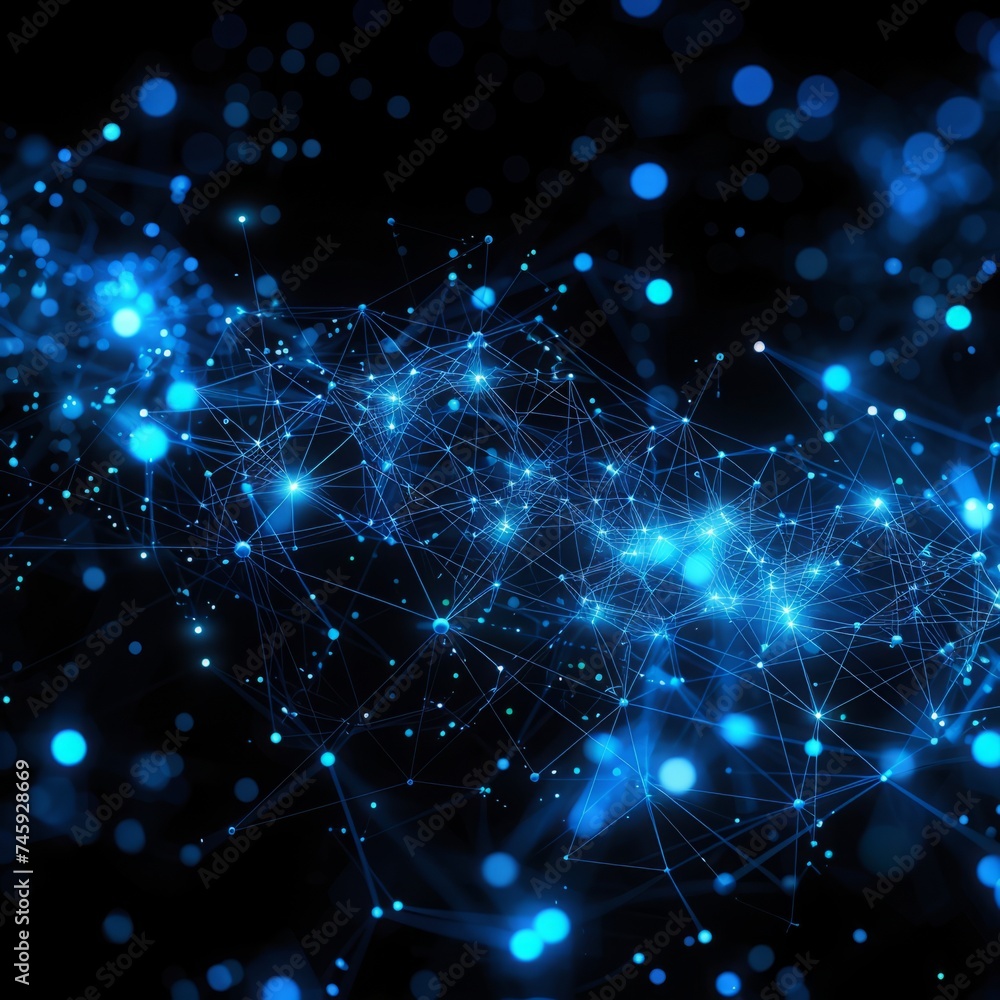 rotating glowing blue network of connections. rotating glowing blue network of connections.