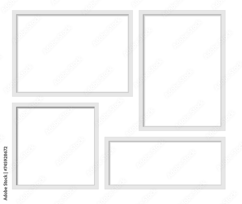 Set white photo frames template. Vector illustration. Set white photo frames template. Vector illustration.