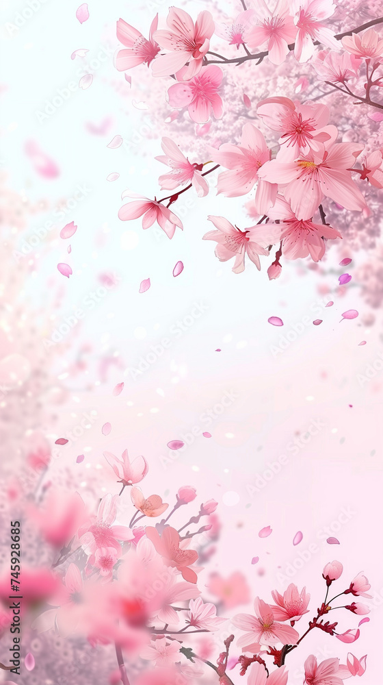 Cherry blossom isolated on white. AI generated art illustration.