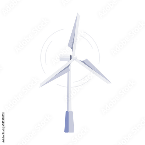 Wind turbine, Wind mill, power. Green energy. Clean energy. Save planet. Vector illustration