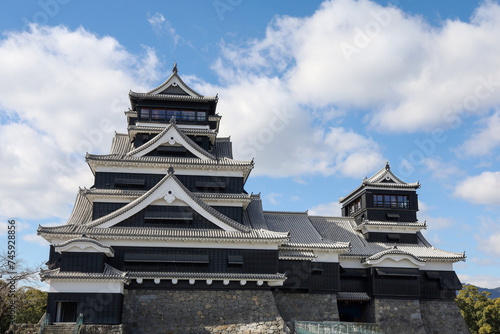 The Famous Landscape vintage building of Kumamoto Castle in Northern Kyushu, Japan. © pumppump
