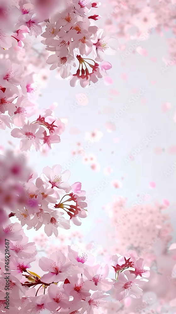 Cherry blossom isolated on white. AI generated art illustration. Cherry blossom isolated on white. AI generated art illustration.