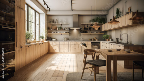 3D rendering Kitchen Concept: A Stylish and Inviting Space for Modern Living and Relaxation