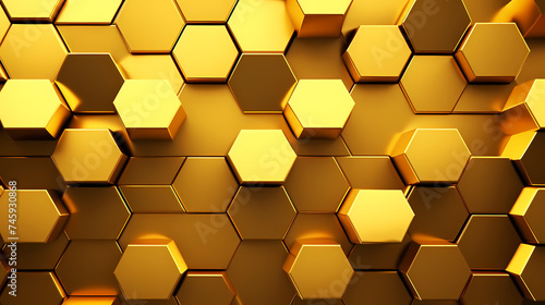 Hexagon geometry, hexagon print texture background banner panorama © ma