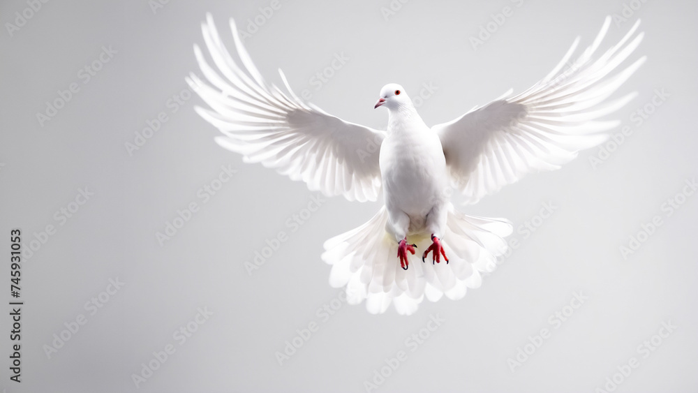 Fototapeta premium La colomba della pace in volo libero