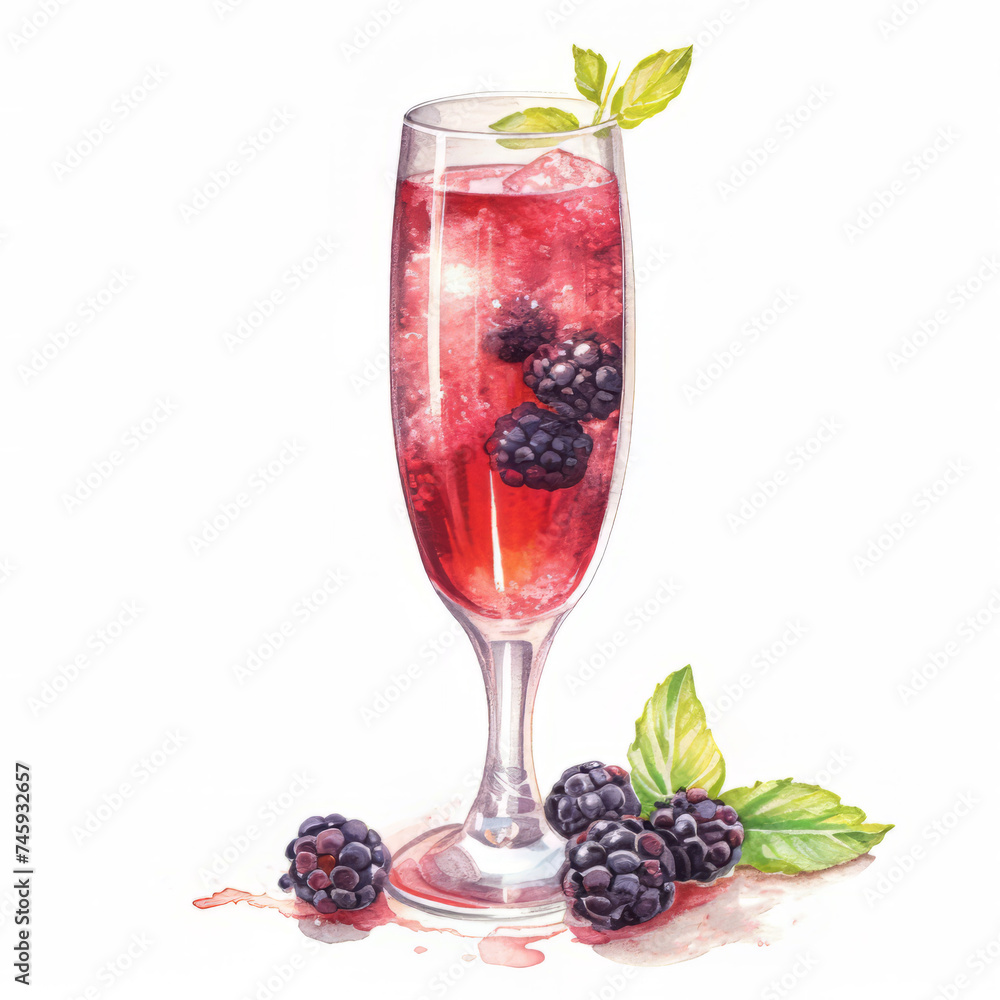 Illustrated Watercolour Beverage Glass Illustrated Watercolour Beverage Glass