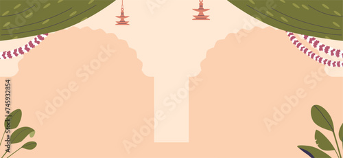 Indian Palace Background, Grand Architecture, Combining Mughal And Rajput Styles, Featuring Intricate Carvings