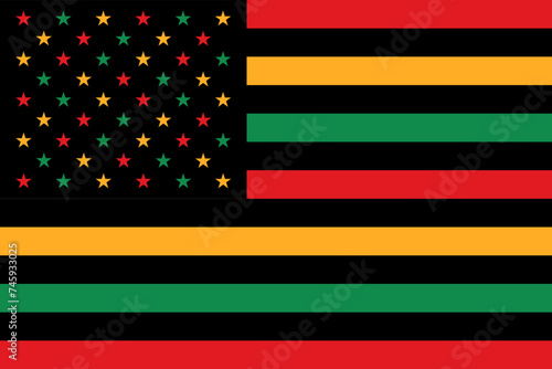 Black history month with usa flag