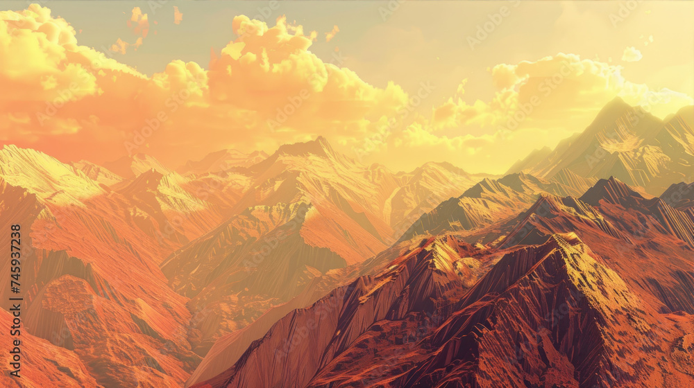 Mountain landscape at sunset
