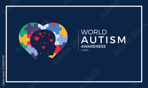 Flat world autism awareness day illustration