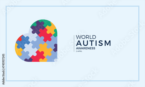 Hand drawn international autism awareness day