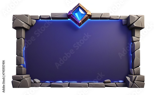 Stone frame for game design. UI frame. Casual game frame. Stone frame game asset. Slot game background. Popup background. Rocks frame.