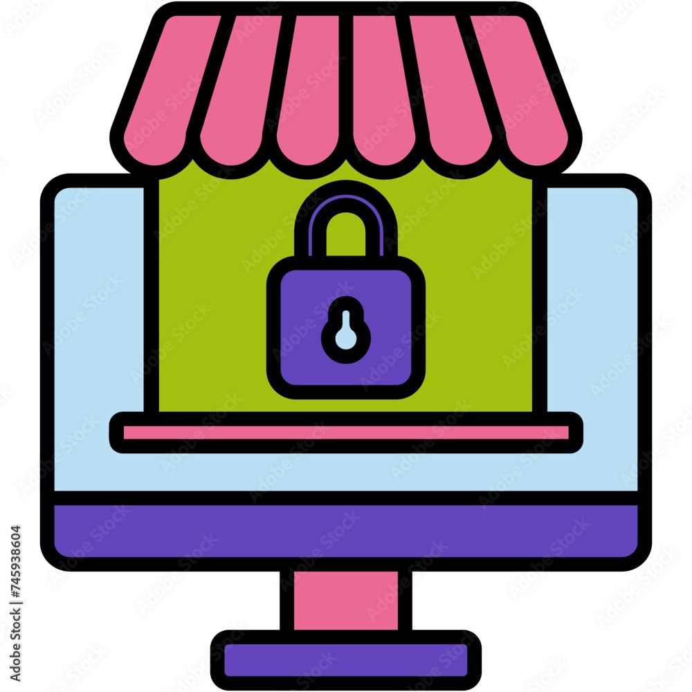 Fototapeta premium Secure Shopping Illustration