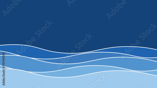 Blue ocean wave background wallpaper vector image. Illustration of graphic wave design for backdrop or presentation