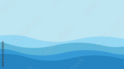 Blue ocean wave background wallpaper vector image. Illustration of graphic wave design for backdrop or presentation