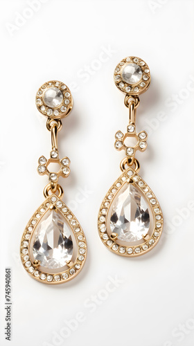 Luxurious Gold-Plated, Crystal-Studded Chain Link Earrings from H&M's Collection